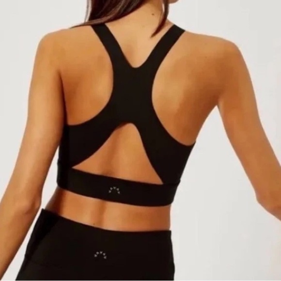 Varley Racerback Sports Bra Equinox Crop Small Black Unpadded NWT Leteluxe - Picture 2 of 9